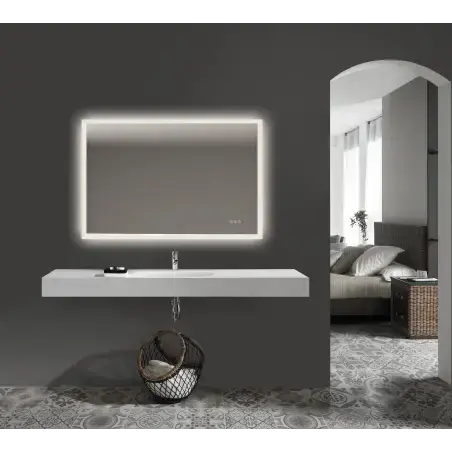 Mirall Harmony 3, LED spejl med lys, justerbar farve & lysstyrke, anti-dug, 120 x 80 cm