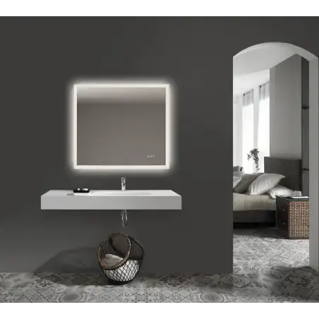 Mirall Harmony 3, LED spejl med lys, justerbar farve & lysstyrke, anti-dug, 90 x 80 cm