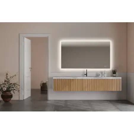 Mirall Harmony 2, LED spejl med lys, justerbar lysstyrke, anti-dug, 140 x 80 cm