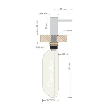 Quooker Nordic sæbedispenser - Gunmetal