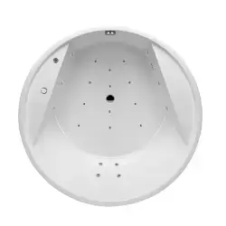 Danline Round spabad, sølv-pakker, til indmuring - Ø160 cm