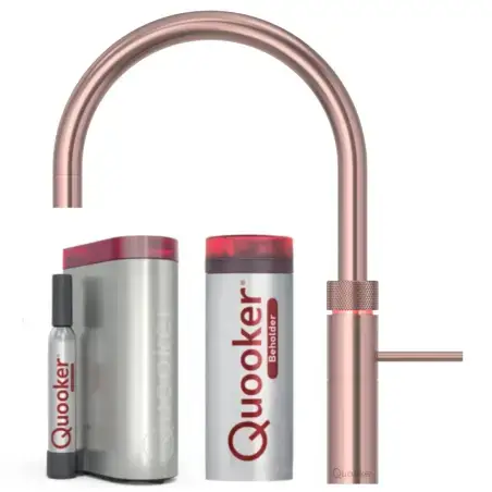 Quooker Fusion Round Rose Kobber, inkl. Pro3 beholder & Cube Beholder