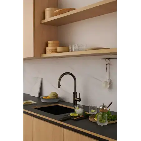 Quooker Flex Round gun metal 5 i 1, inkl. Pro3 beholder & Cube køler