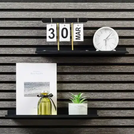 Nortiq sort hylde til akustikpanel, 40 cm.