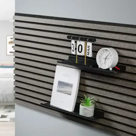 Nortiq sort hylde til akustikpanel, 40 cm.