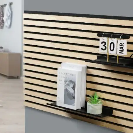 Nortiq sort hylde til akustikpanel, 40 cm.