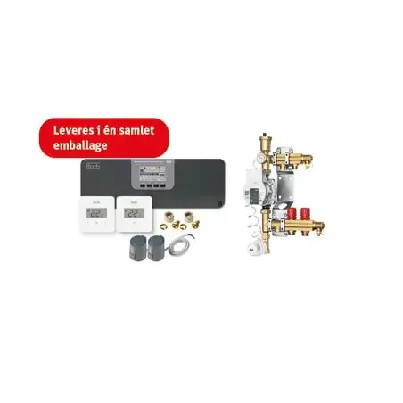 Roth Softline komplet trådløs gulvvarmestyring med pumpe - til 2 kredse
