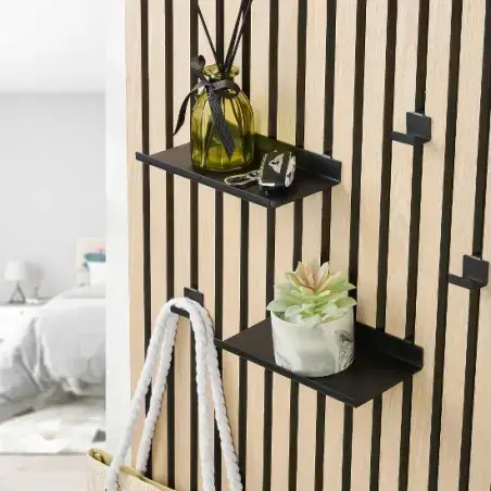 Nortiq Sort hylde til akustikpanel - 20 cm