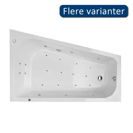 Danline Costa hjørnespabad, Højre, sølv-pakke - 170 x 110 cm