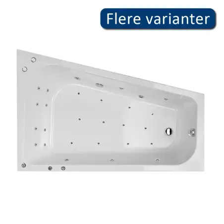 Danline Costa hjørnespabad, Højre, platin-pakke - 170 x 110 cm