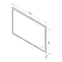 Mirall Shining 3, LED spejl med lys og sort ramme, justerbar lysstyrke, 120 x 80 cm