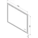 Mirall Shining 3, LED spejl med lys og sort ramme, justerbar lysstyrke, 100 x 80 cm