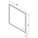 Mirall Shining 3, LED spejl med lys og sort ramme, justerbar lysstyrke, 80 x 80 cm