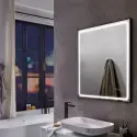 Mirall Shining 3, LED spejl med lys og sort ramme, justerbar lysstyrke, 60 x 80 cm