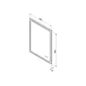 Mirall Shining 3, LED spejl med lys og sort ramme, justerbar lysstyrke, 60 x 80 cm