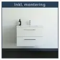 Inkl. montering, Danani Mido+ baderumsmøbel, 81 cm - Mat hvid