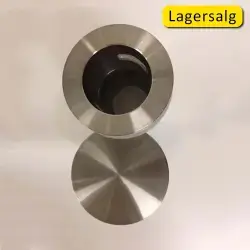 Push-up bundventil i børstet rustfrit stål - med si