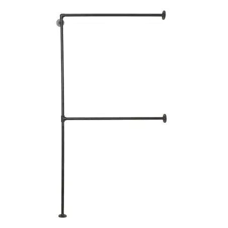 Simple Racks Soho, hjørne tøjstativ i sort gevindrør, 210 x 158 cm
