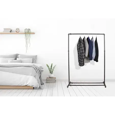 Simple Racks Greenwich Village, tøjstativ i sort gevindrør, 155 x 113 cm