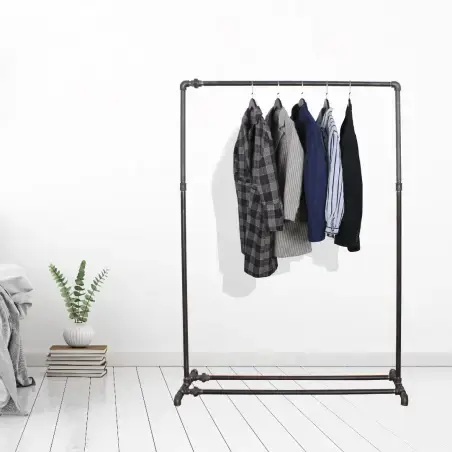 Simple Racks Greenwich Village, tøjstativ i sort gevindrør, 155 x 113 cm