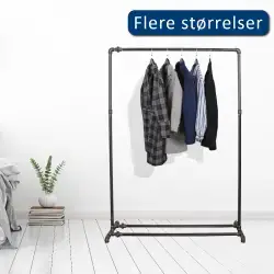 Simple Racks Greenwich Village, tøjstativ i sort gevindrør, 155 x 63 cm