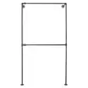 Simple Racks Harlem, væghængt tøjstativ i sort gevindrør, 210 x 120 cm