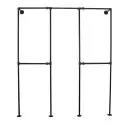 Simple Racks Manhatten, væghængt tøjstativ i sort gevindrør, 210 x 285 cm