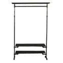Simple Racks Copenhagen, tøjstativ m/3 hylder i sort gevindrør, 210 x 120 cm