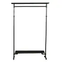 Simple Racks Copenhagen, tøjstativ m/2 hylder i sort gevindrør, 210 x 120 cm