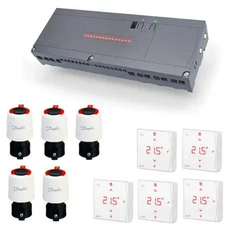 Danfoss icon 2 230V gulvvarmestyring til 5 kredse