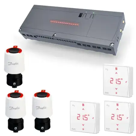 Danfoss icon 2 230V gulvvarmestyring til 3 kredse