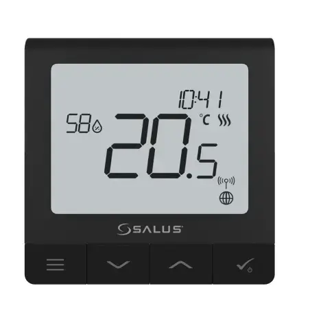 Salus Controls Quantum SQ610BRF rumstermostat, batteri, sort