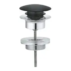 Grohe Push-up bundventil med overløb - sort