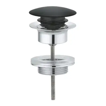 Grohe Push-up bundventil med overløb - sort