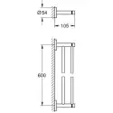 Grohe Essentials dobbelt håndklædestang, 60 cm - Poleret Hard graphite