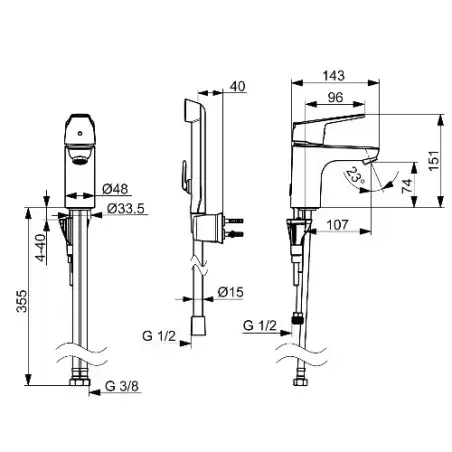 Oras Vega håndvaskarmatur med Bidetta håndbruser – matsort