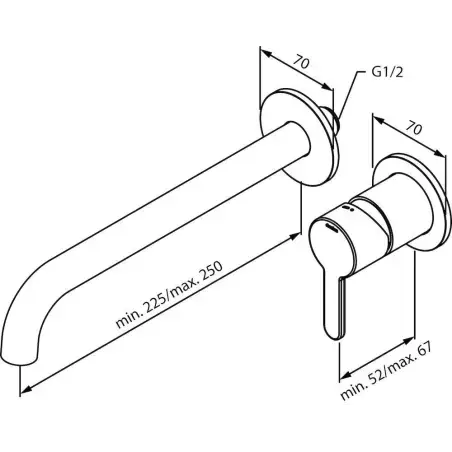 Damixa Silhouet indbygningsarmatur - Rustfrit stål