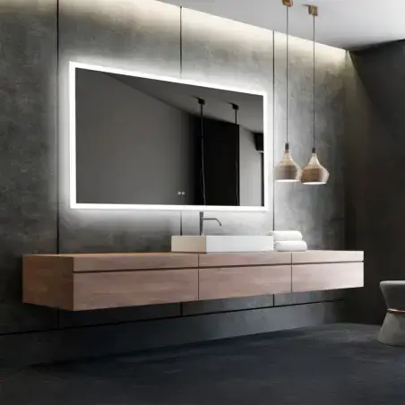 Nordic Bad Mie 4 firkantet LED-spejl, m/antidug, 100 x 80 cm