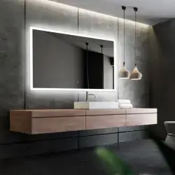 Nordic Bad Mie 2 firkantet LED-spejl, m/touch knap, 90 x 80 cm