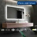 Nordic Bad Mie 7 LED-spejl, m/antidug, kosmetik og højtaler, 100 x 80 cm
