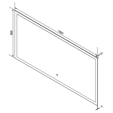 Mirall Harmony 1, LED spejl med lys, justerbar lysstyrke, 160 x 80 cm