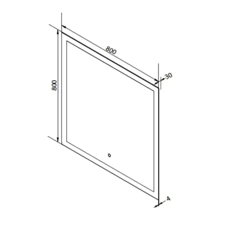 Mirall Harmony 1, LED spejl med lys, justerbar lysstyrke, 80 x 80 cm