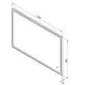 Mirall Shining 1, LED spejl med lys og sort ramme, 120 x 80 cm