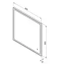Mirall Shining 1, LED spejl med lys og sort ramme, 80 x 80 cm