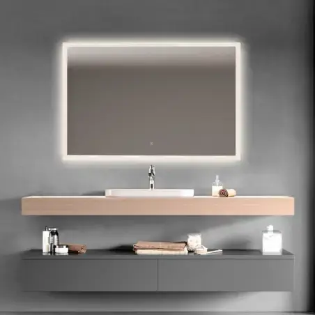Mirall Harmony 1, LED spejl med lys, justerbar lysstyrke, 120 x 80 cm