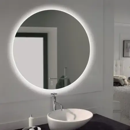 Mirall Nova spejl med LED lys og anti dug, Ø75 cm