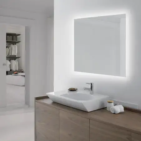Mirall Eclipse, LED spejl med lys, 80 x 80 cm