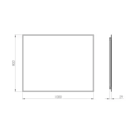 Mirall Lumora messing, LED spejl med lys, 100 x 80 cm