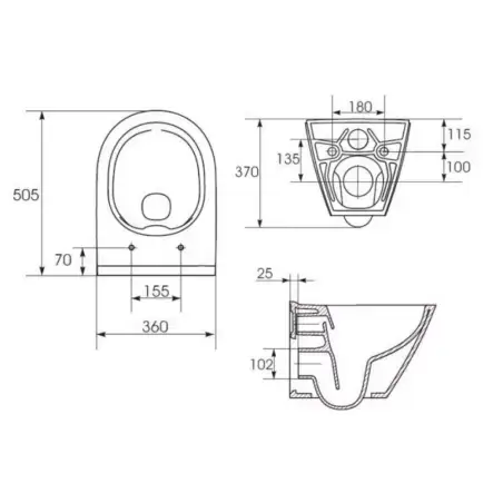 Houco City væghængt toilet inkl. Toiletsæde