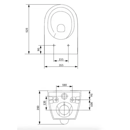 Houco ZEN Pro Vortex væghængt toilet inkl. Toiletsæde